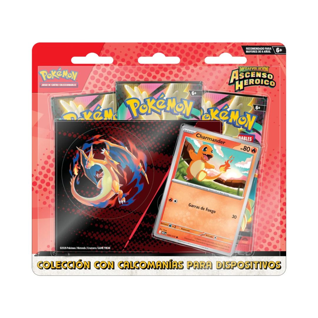 Mega Evoluciones-Ascenso Heroico Colección con Calcomanías para Dispositivos