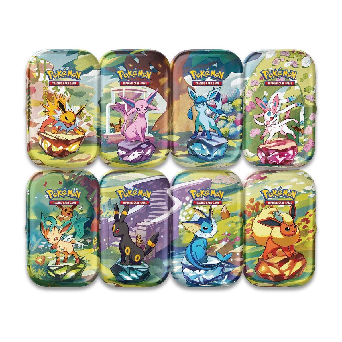 Escarlata & Púrpura-Evoluciones Prismáticas Mini Tin Display (8 Tins)