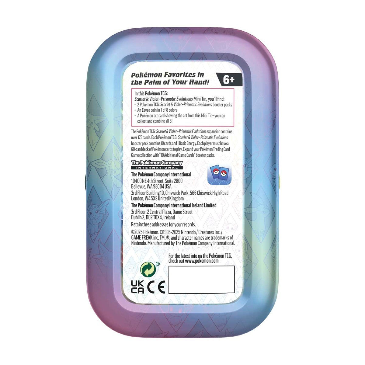 Scarlet & Violet-Prismatic Evolutions Mini Tin Display Box