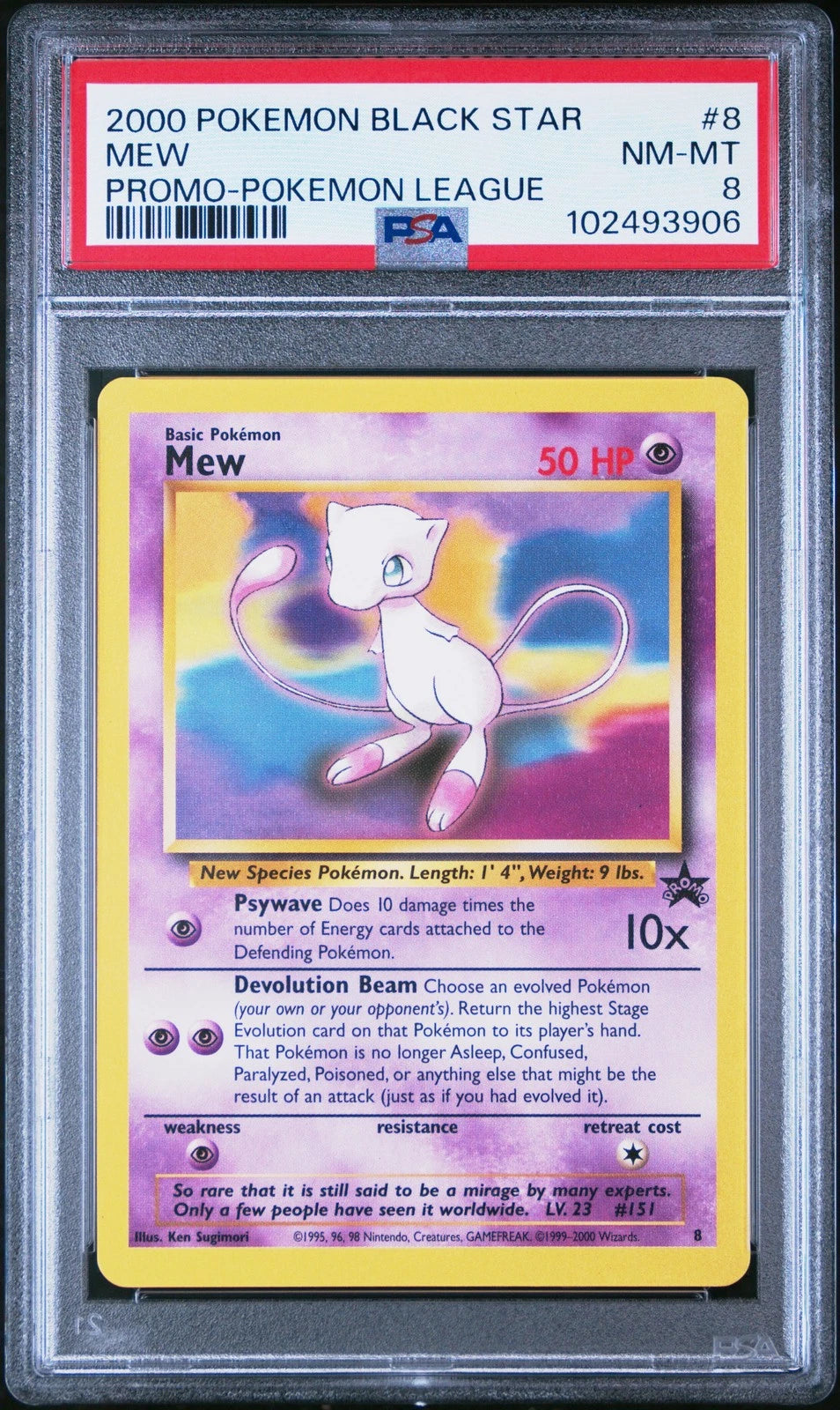 Black Star Mew #8 PSA 8 NM-MT