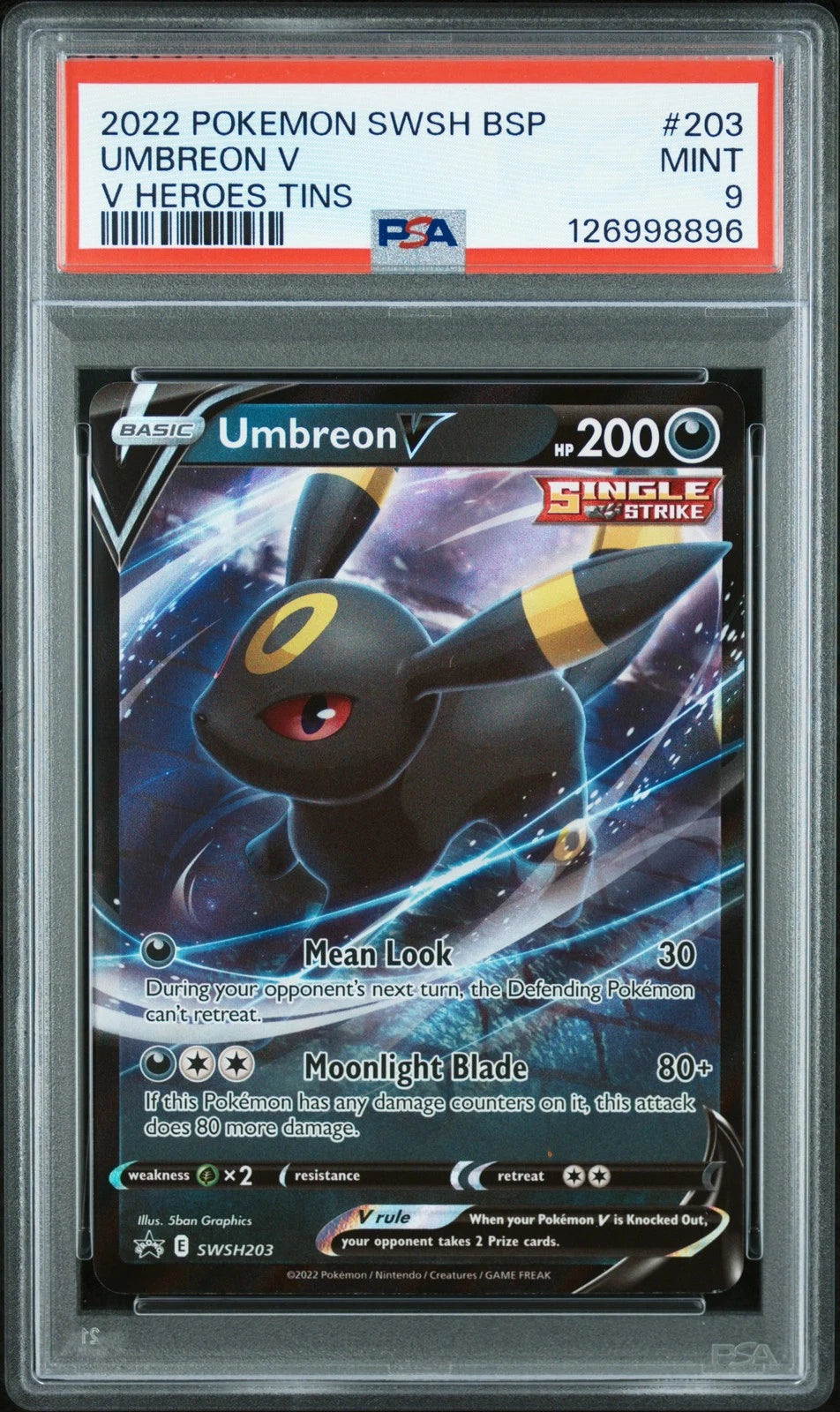 Umbreon V #203 PSA 9 MINT